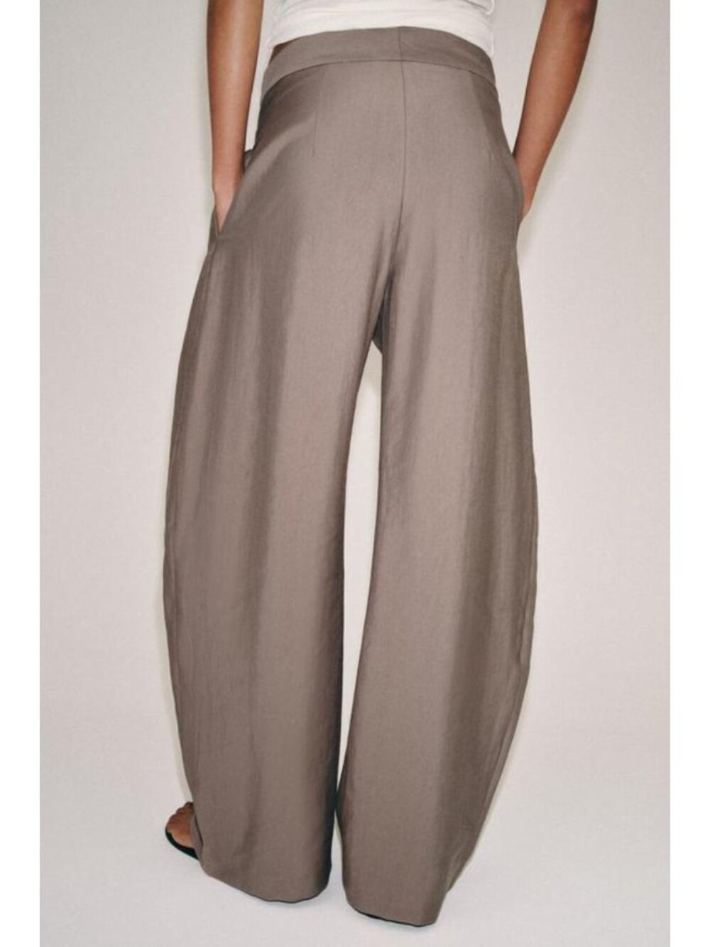 ZARA ZW COLLECTION PLEATED WIDE LEG PANTS - Picture 3 of 6